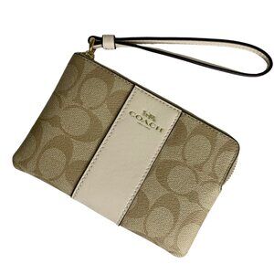 Coach Signature Leather Zip Wristlet